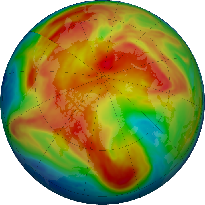 Arctic ozone map for 21 February 2019